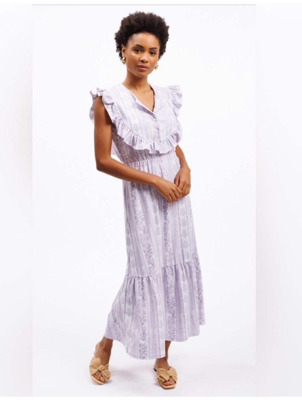 NEW Smith & Quinn Loretta Dress Lavender Haze Ruffle Floral Maxi XL NWT